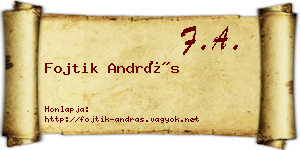 Fojtik András névjegykártya