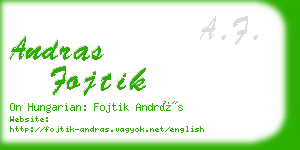 andras fojtik business card